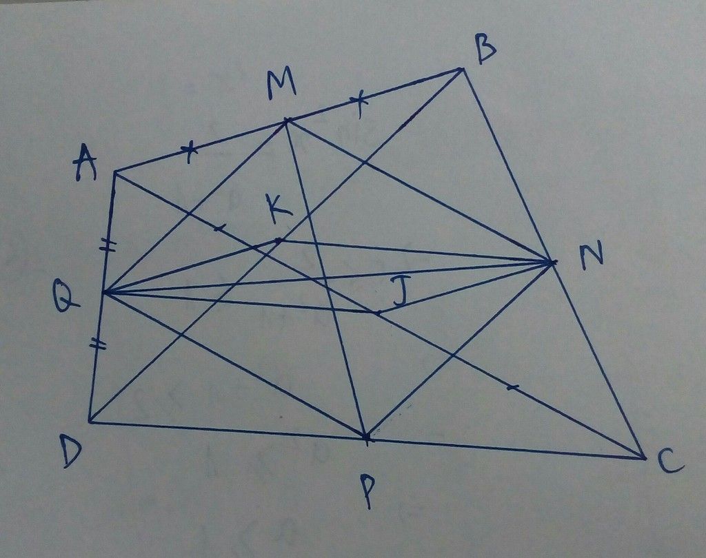 Cho Tứ Giác Abcd Gọi M N P Q Lần Lượt Là Trung điểm Của Các Cạnh Ab Bc