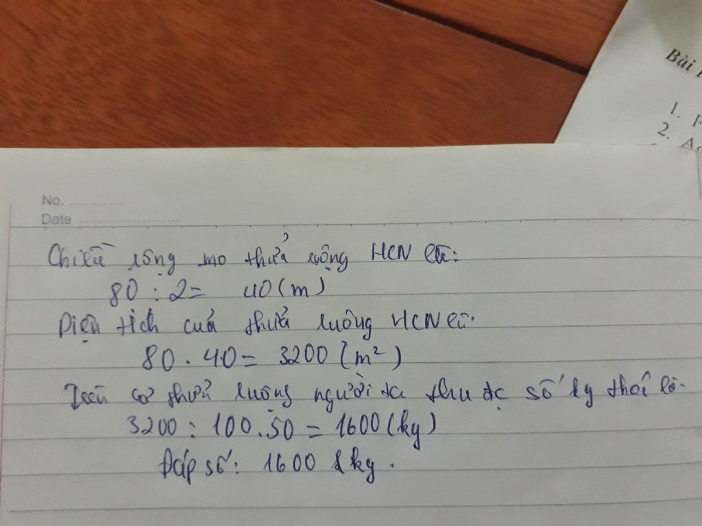 Một thửa ruộng hình chữ nhật có chiều dài 80m: Phương pháp tính toán và ứng dụng thực tế