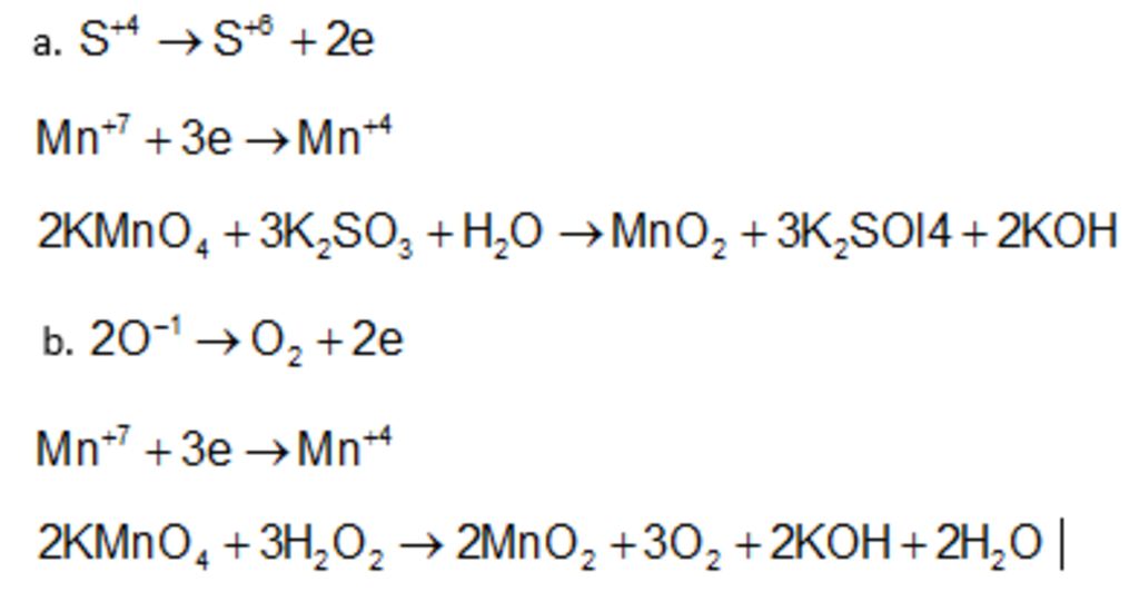 Phương pháp thăng bằng e sử dụng trong phản ứng KMnO4 + K2SO3 + H2O là gì?