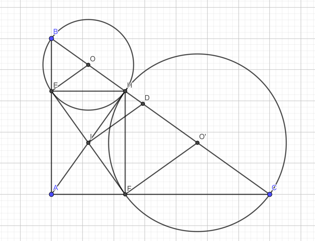 Cho tam giác ABC vuông tại A, đường cao AH.Vẽ đường tròn (O) đường ...