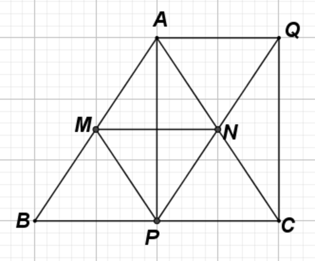 Cho tam giác cân ABC (AB=AC).Gọi M,N,Ptheo thứ tự là trung điểm ...