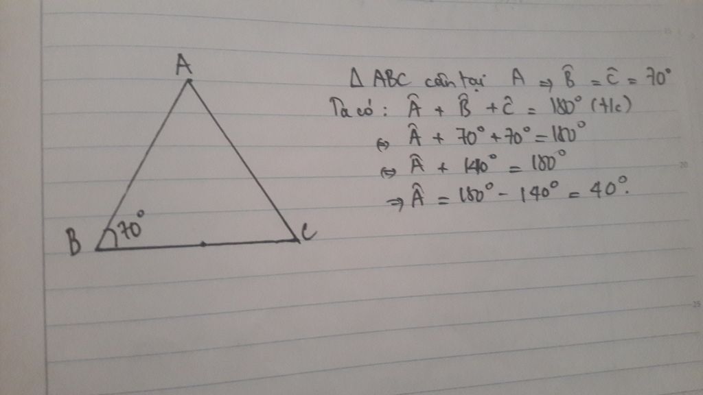 a) Nêu định lý tam giác cân? Tính tam giác cân b) vẽ tam giác abc ...