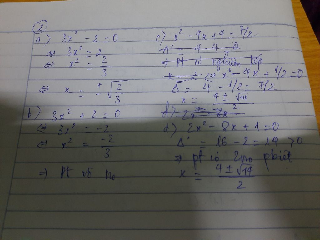 B i 2 Gi i Ph ng Tr nh A 3x2 2 0 B 3x2 2 0 C X2 4x 4 b-i-2-gi-i-ph-ng-tr-nh-a-3x2-2-0-b-3x2-2-0-c-x2-4x-4