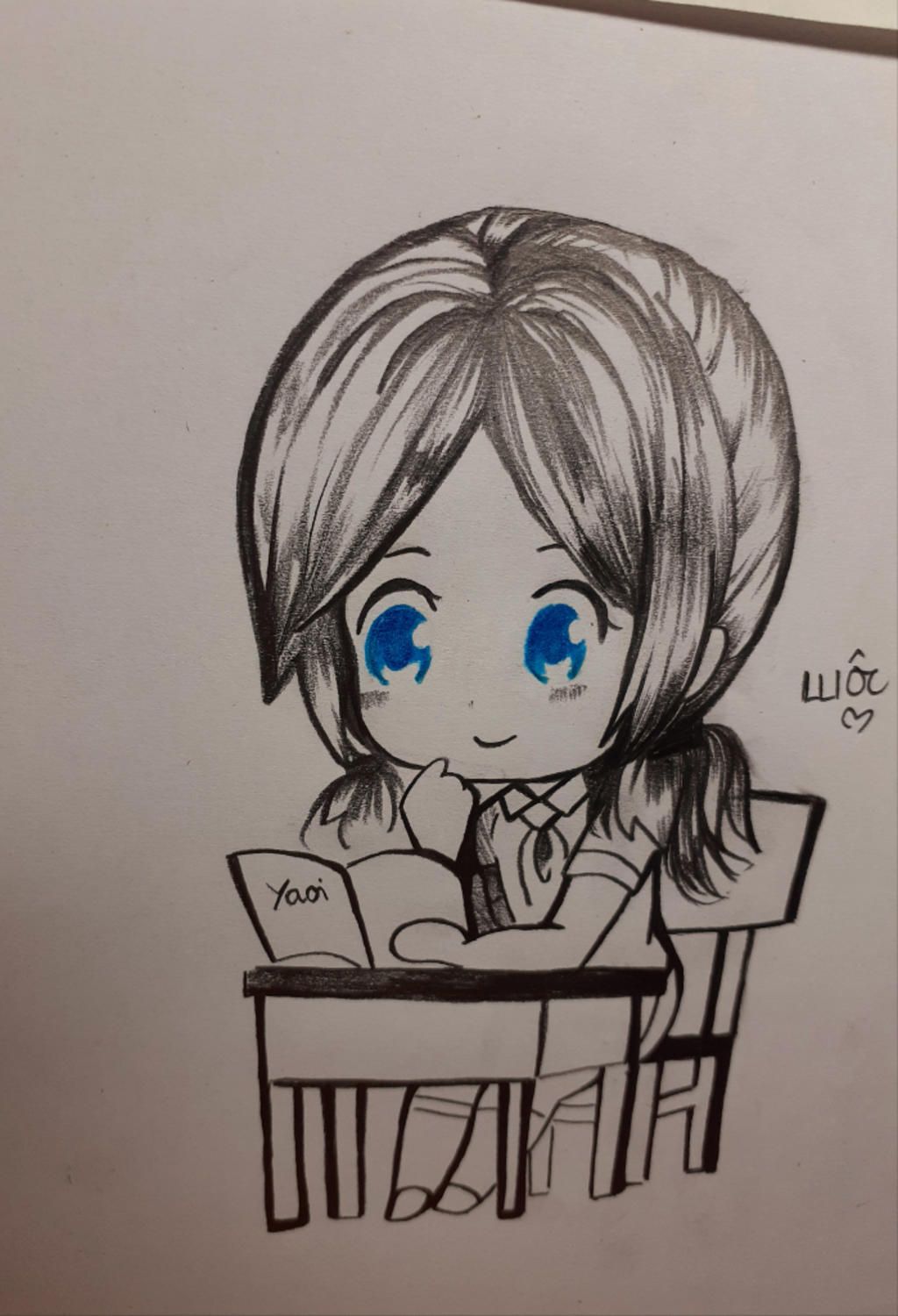 Vẽ Mình Anime Chibi Cute Đang Ngồi Học Đẹp Vào Nha Câu Hỏi 825460 -  Hoidap247.Com