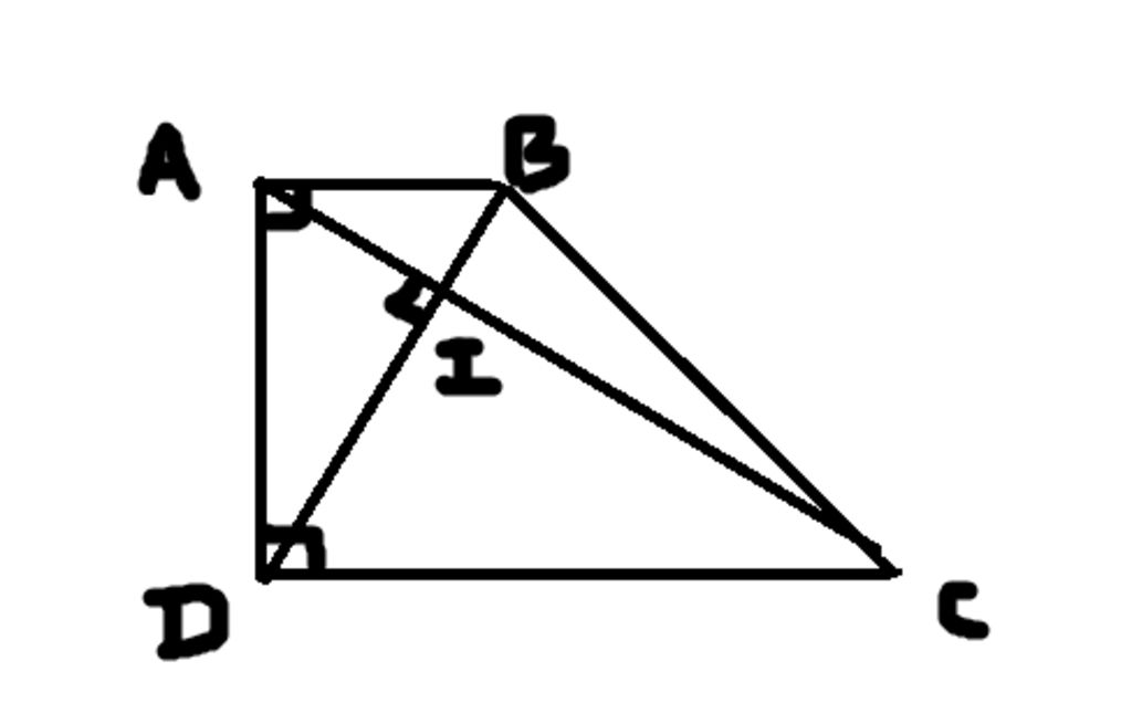 Trong hình thang có hai đường chéo vuông góc với nhau, điểm chung của hai đường chéo là điểm gì?

