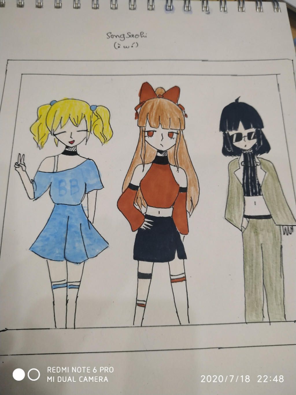 Vẽ các cô bé siêu nhân phiên bản anime (gợi ý: đẹp , không có trên mạng ,  không vẽ theo mạng , giữ được vẻ đẹp ngây thơ , tô màu đẹp , đầy đủ