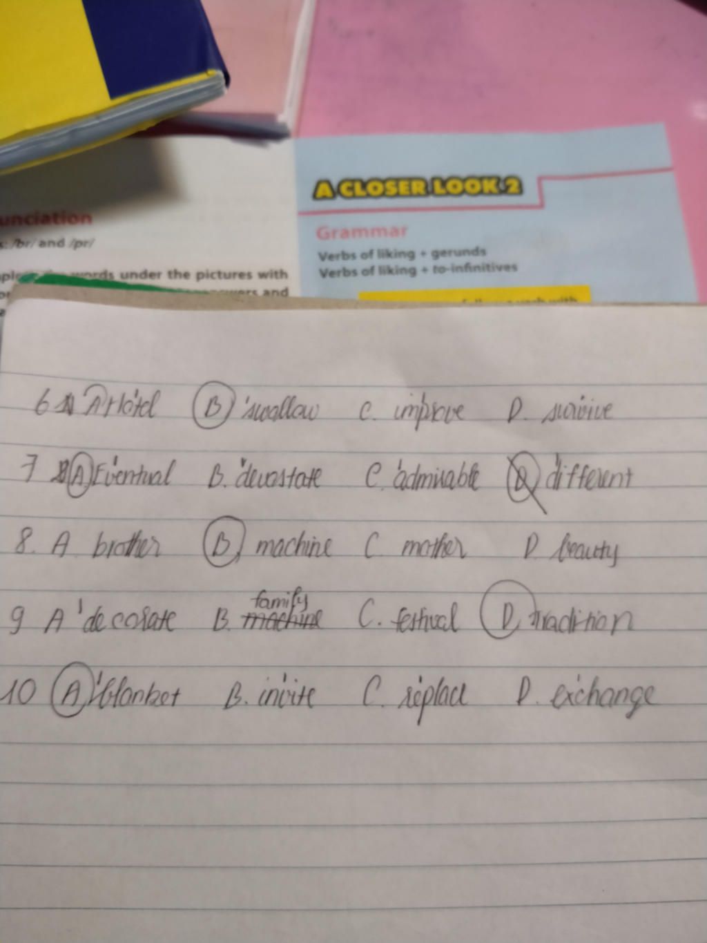 II. Choose The Word Whose Main Stressed Syllable Is Placed Differently ...