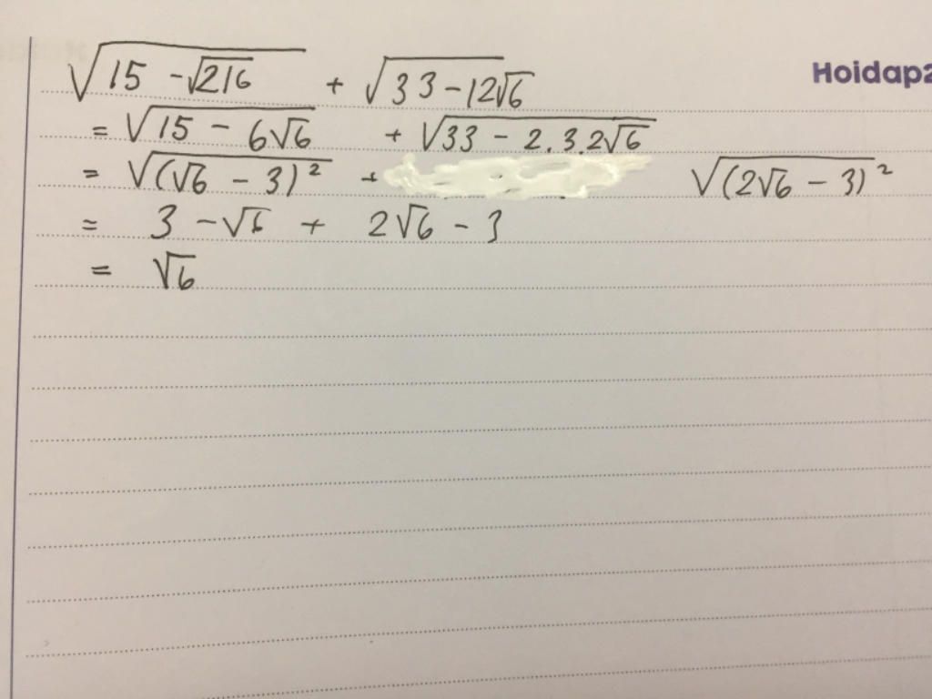 Sqrt 15 2 15 2 - đề bài là thực hiện phép tính ạ $\sqrt[]{15-\sqrt[]{216}}$ + $\sqrt