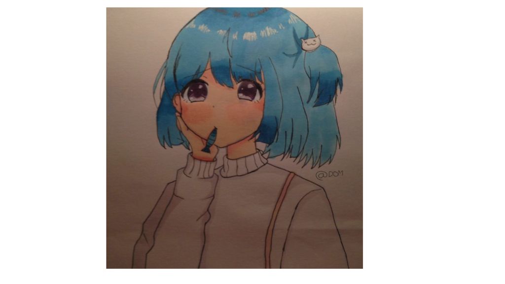 Vẽ cho mk 1 anime nữ ( phải tô màu) 1 chú chó sói đng đứng dưới