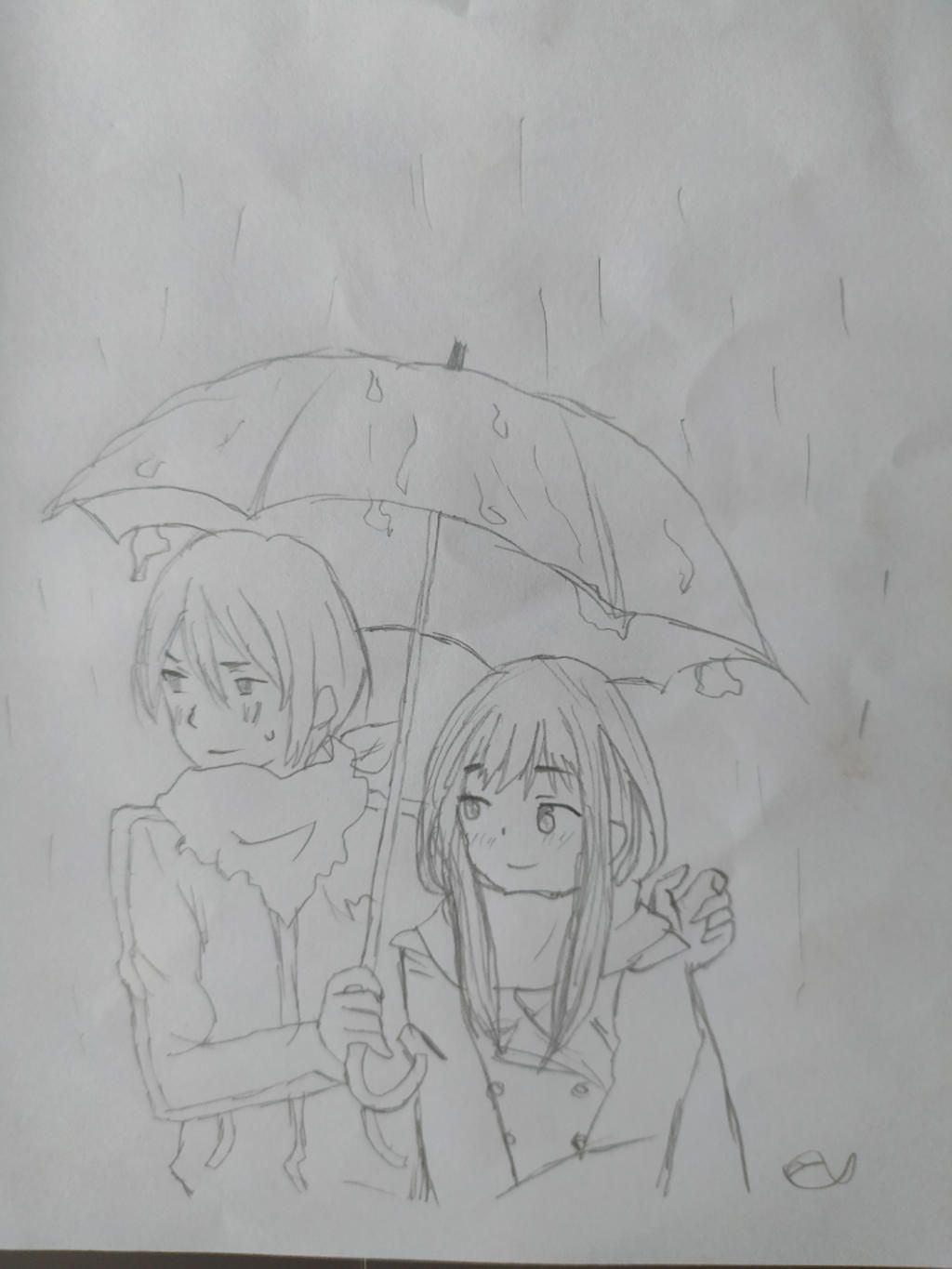 Cách vẽ một cô gái anime dưới mưa  Tô Màu