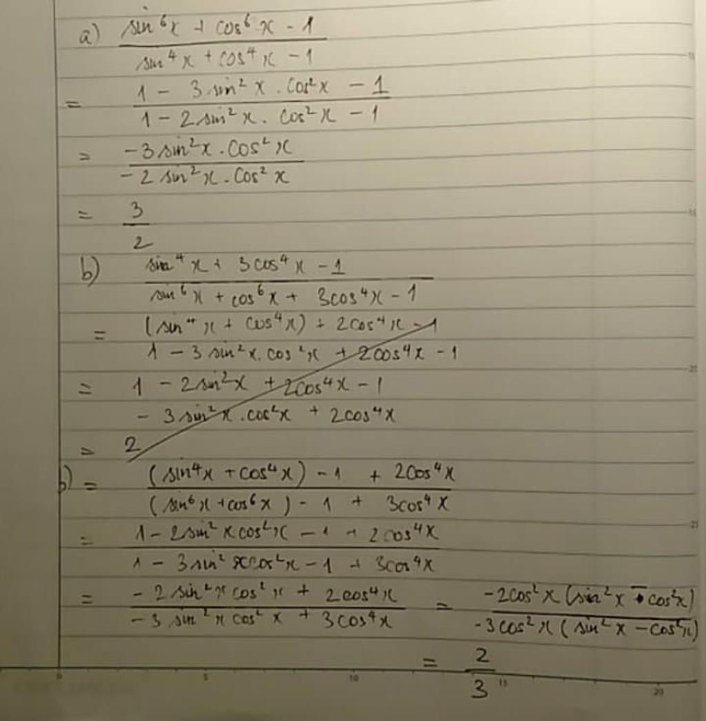 Cm Ko PhỤ ThuỘc VÀo BiẾn A ` Frac{sin 6x Cos 6x 1}{sin 4x Cos 4x 1}` B ` Frac{sin 4x 3cos 4x 1