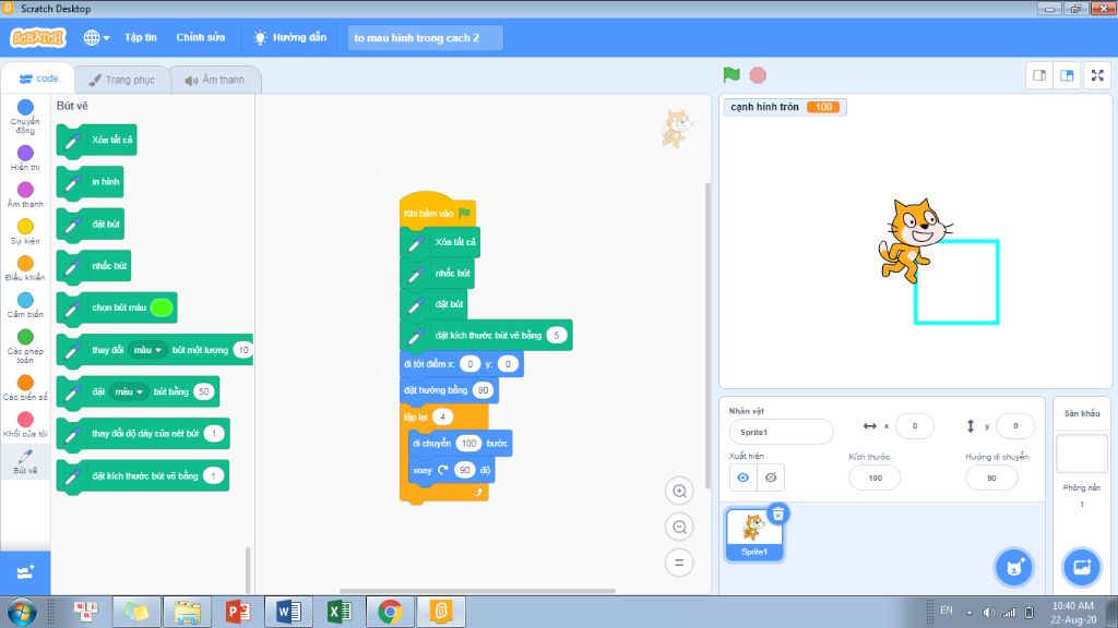 Scratch Bài tập phần vẽ hình  V1Study