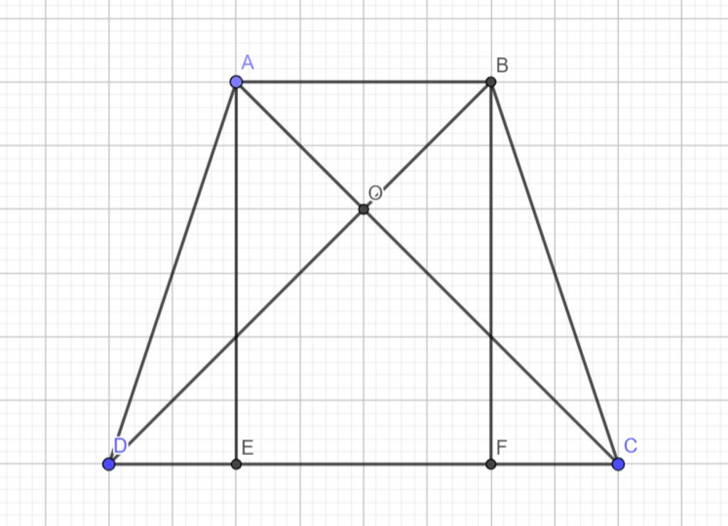 5. Tính chiều cao của hình thang có 2 đường chéo vuông góc biết chiều dài hai đường chéo.