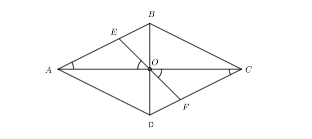 Cho hình thoi ABCD có góc A  60o Gọi E F G H lần lượt là trung điểm  của các cạnh AB BC CD DA Chứng minh rằng đa giác EBFGDH