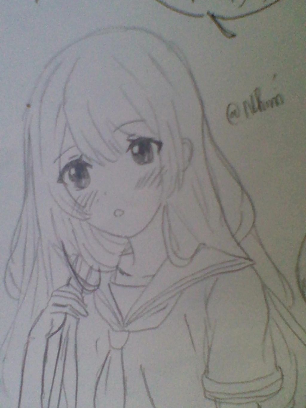 Vẽ anime girl đi học nhé( nhớ đồng phục, tóc dài, mang cặp nhá ...