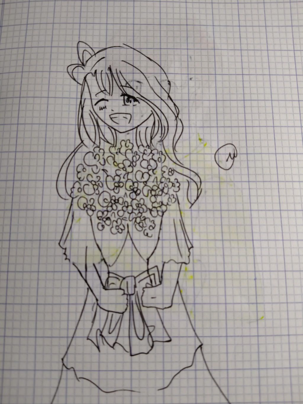 vẽ anime đẹp nha cười tươi cầm 1 bó hoa trên tay nha câu hỏi ...