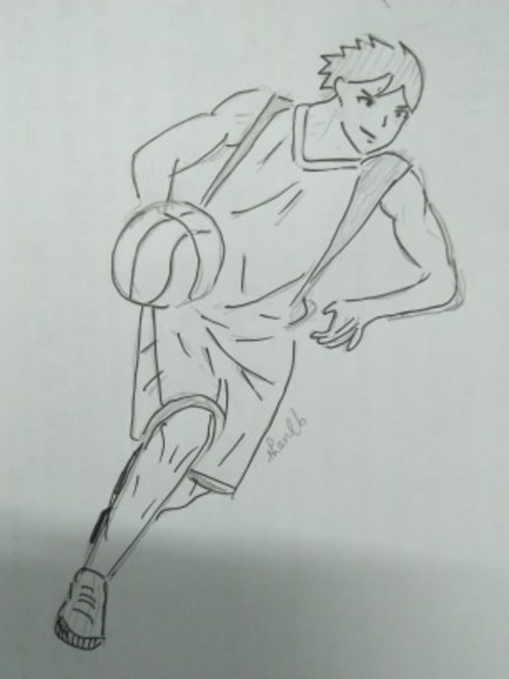 Vẽ 1 anime nam đang chơi bóng rổ Vẽ full người , vẽ dáng đánh bóng đẹp 1  chút Không màu có line Yêu cầu chỉ người vẽ đẹp hẵng vào :)  -----------------------