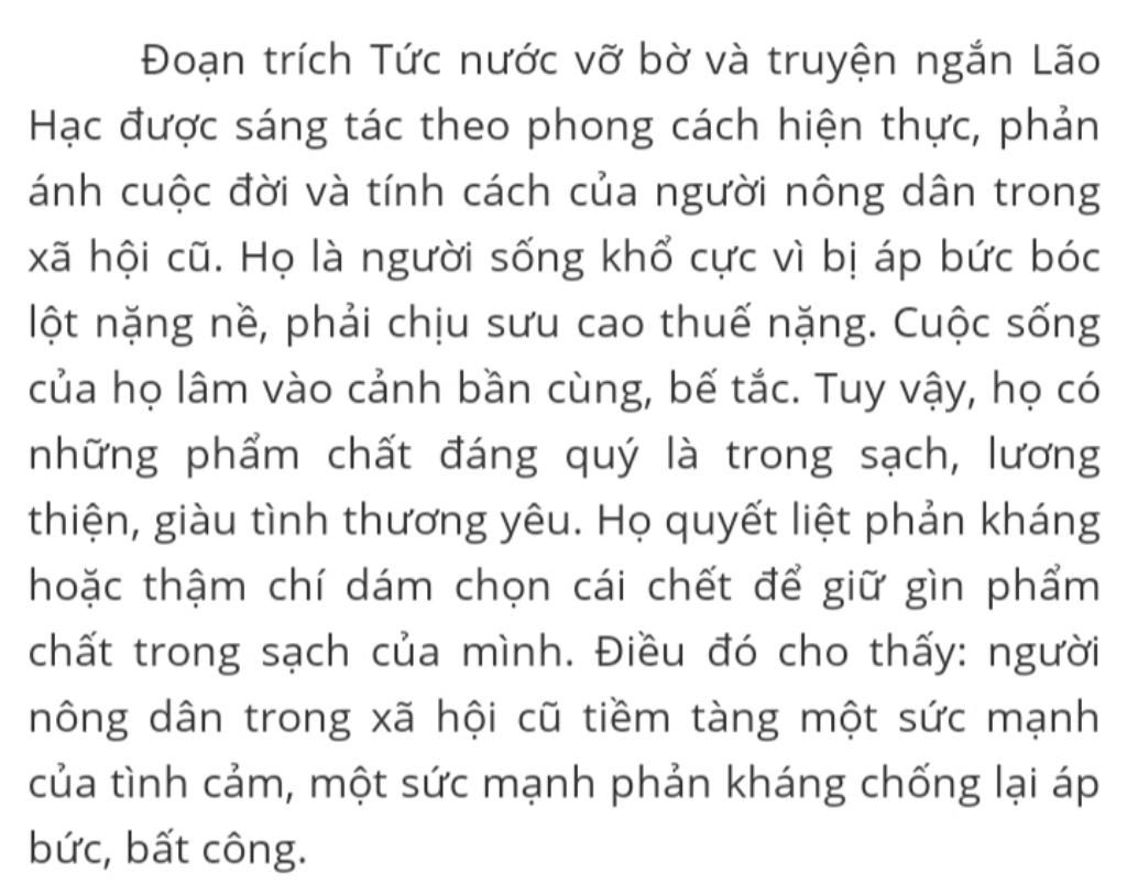 Viết Đoạn Văn Từ 8-10 Dòng Phát Biểu Cảm Nghĩ Về Cuộc Sống Và Phẩm Chất Của  Người Nông Dân Trong Xã Hội Cũ Qua Đoạn Trích Tức Nước Vỡ Bờ Và