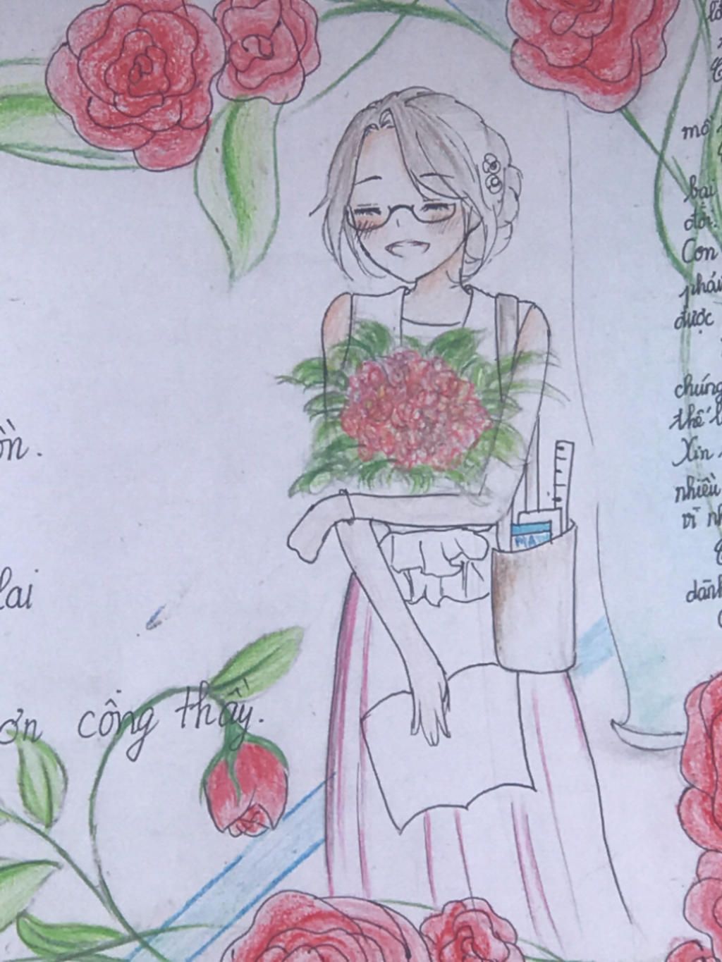 Vẽ tranh anime cô giáo cầm hoa là một cách thể hiện sự yêu thích và tôn trọng với nhân vật cô giáo trong anime. Nếu bạn là một fan của thể loại này, đừng bỏ lỡ hình ảnh đẹp và đầy cảm xúc này.