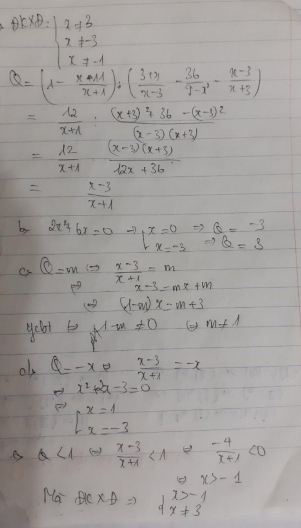 Những giới hạn và điều kiện nào được áp dụng cho biểu thức Q?
