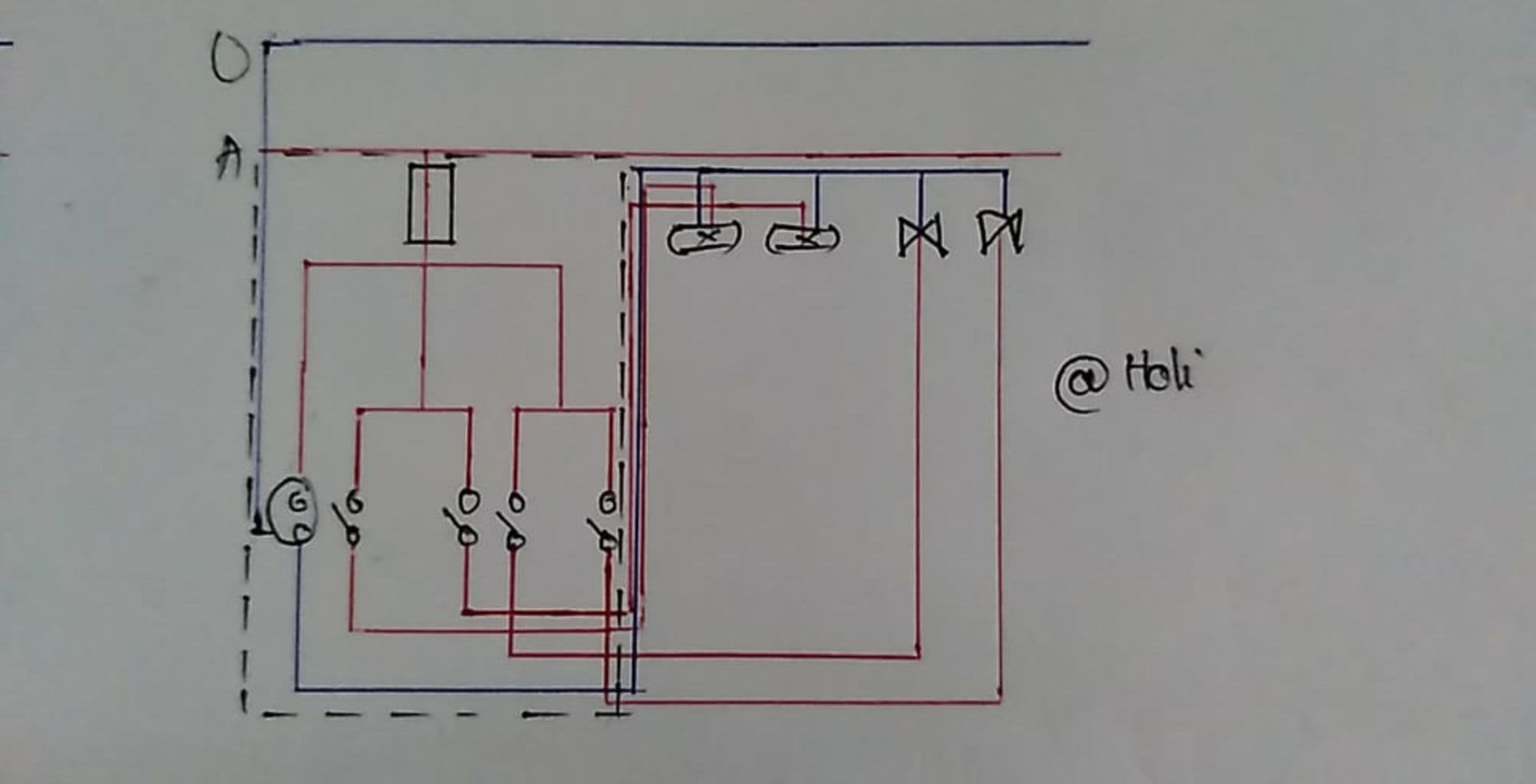 vẽ sơ đồ lắp đặt mạch điện gồm các thiết bị sau:1 cầu chì,2 bóng ...