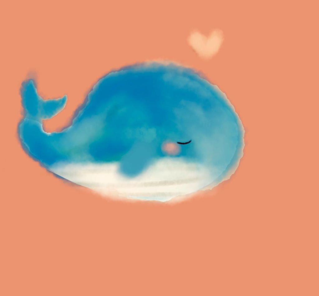 Vẽ avt đôi chủ đề cá voi xanh Có thể vẽ 2 bé cá voi nha =)) digi ...