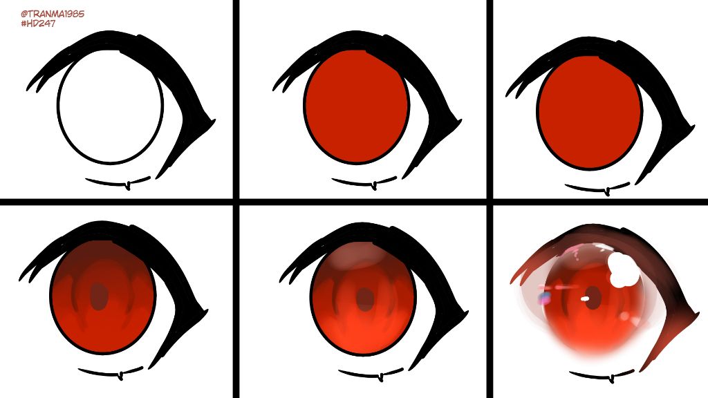 Vẽ Mắt Anime Yc: Tự Vẽ, Ko Chép Digi Full Màu Full Line Có Tâm Quan Trọng  Nhất Là Phân Tô Màu, Chụp Các Bước Tô :') Ko Quá Đơn Giản, Pk