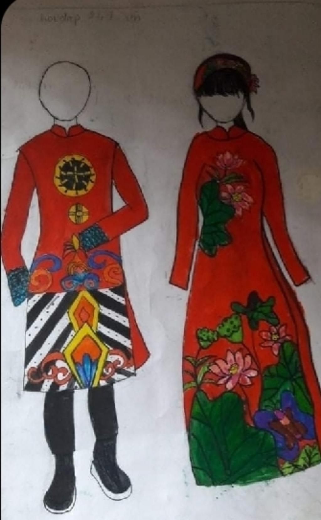 vẽ áo dài Việt Nam  Vẽ trang phục yêu thích  trang phục áo dài  vẽ áo dài   YouTube