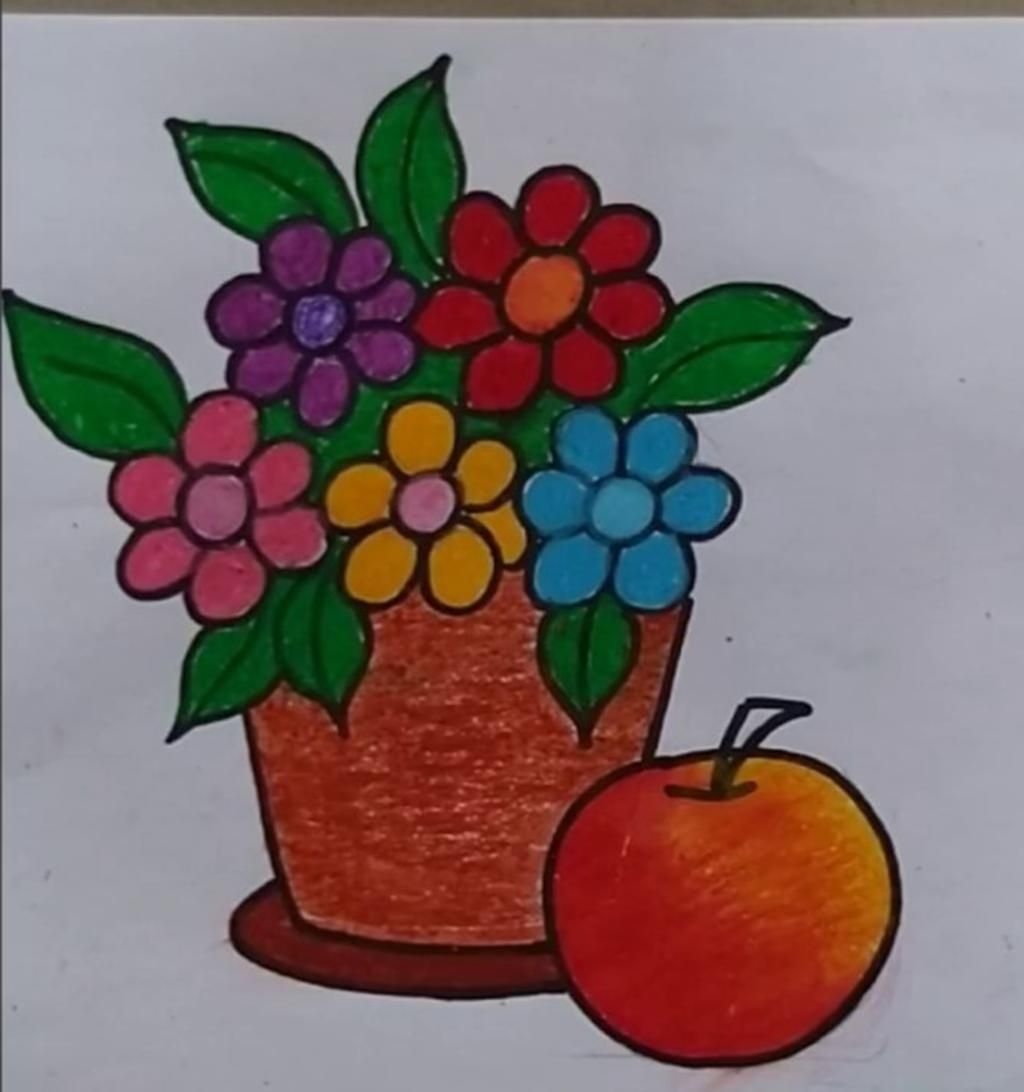 Soạn mĩ thuật lớp 8 Bài 7 Vẽ bám theo khuôn  Lọ hoa và trái khoáy  Âm nhạc và mỹ  thuật lớp 8