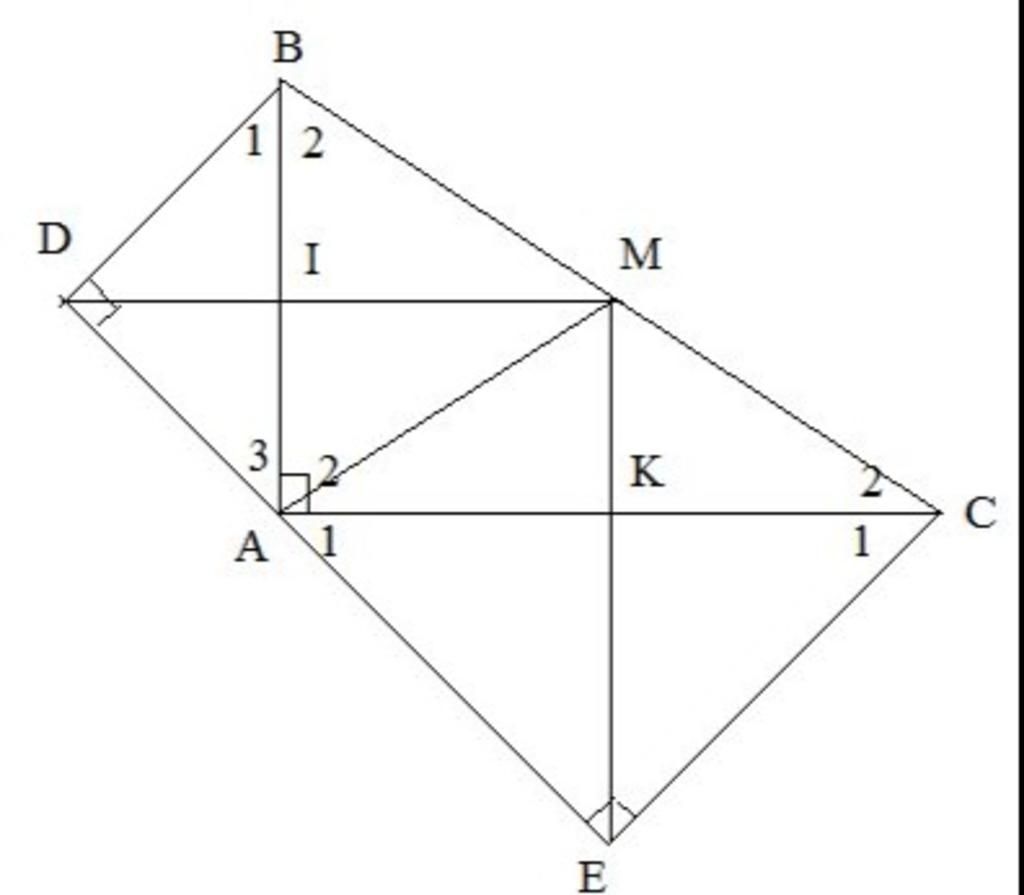 Cho tam giác ABC vuông bên trên A. Về phía ngoài tam giác ABC, vẽ nhị ...