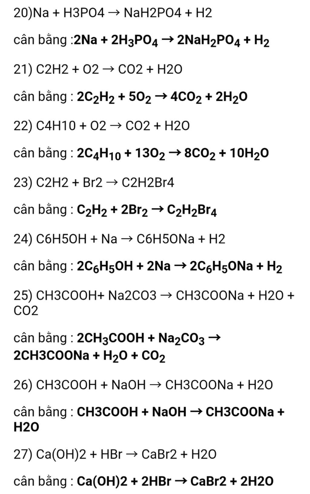 Phản ứng hoá học giữa Na và H3PO4 là gì?
