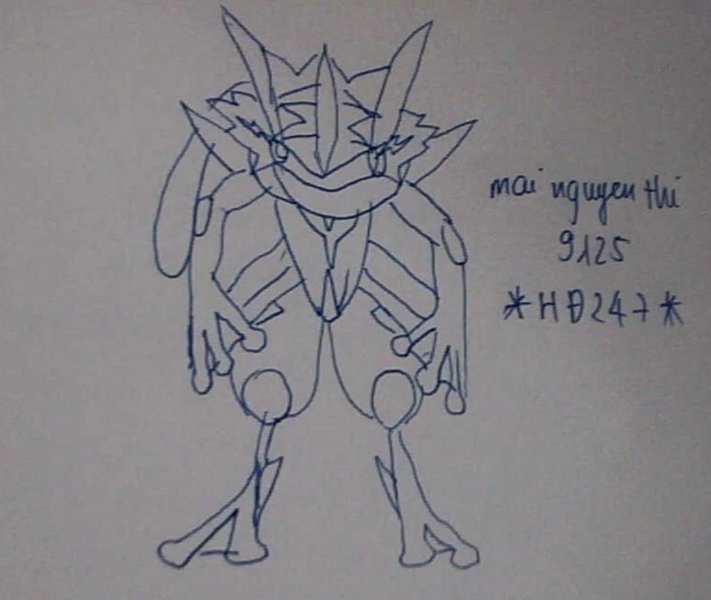 vẽ Gekkouga trong pokemon ik ak . ko cần mầu nha . thank câu hỏi 3094122 - 