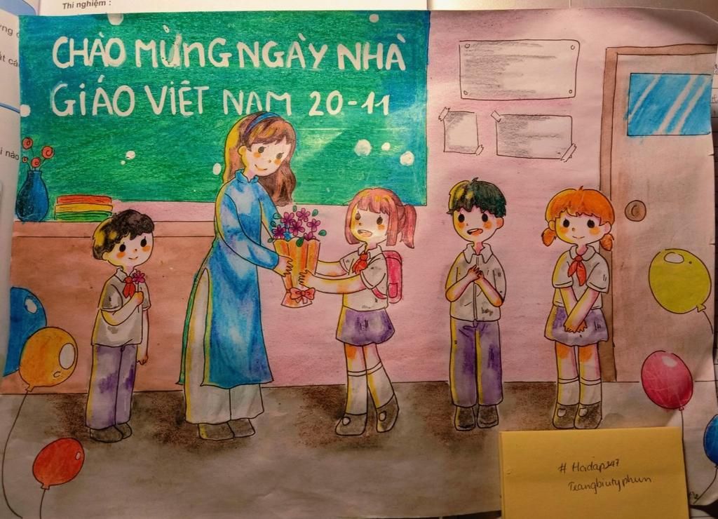 Vẽ Tranh Thầy Cô Và Mái Trường  Việt Nam Overnight