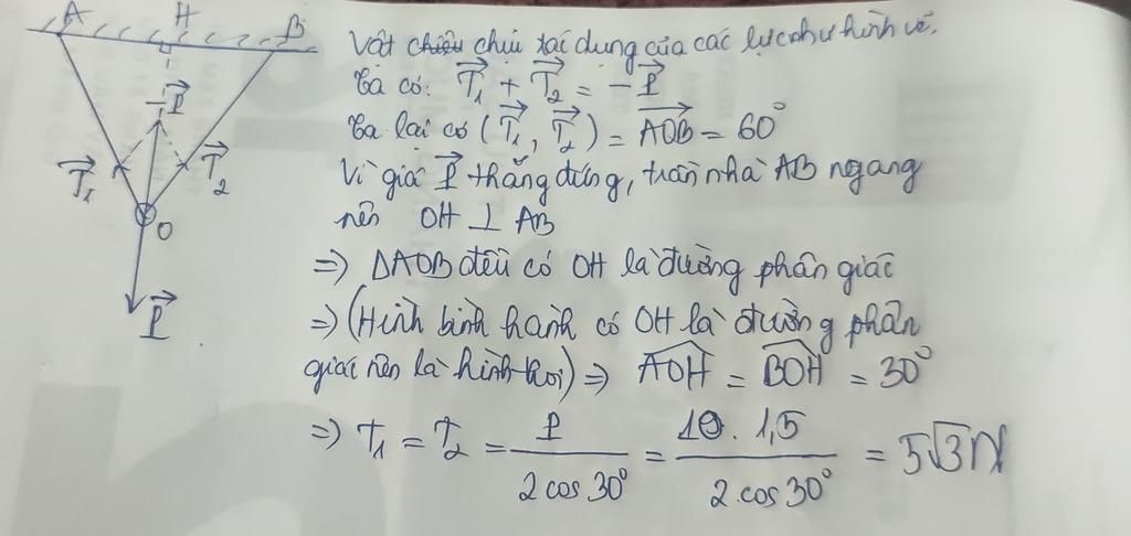 Một Ngọn đèn Khối Lượng M 1 5kg được Treo Dưới Trần Nhà Bằng Một Sợi