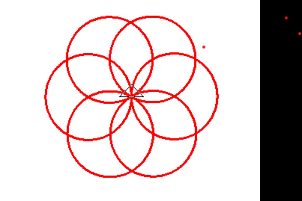 Có bao nhiêu cánh bông hoa tuyết trong câu lệnh vẽ 6 hình tròn trong logo?