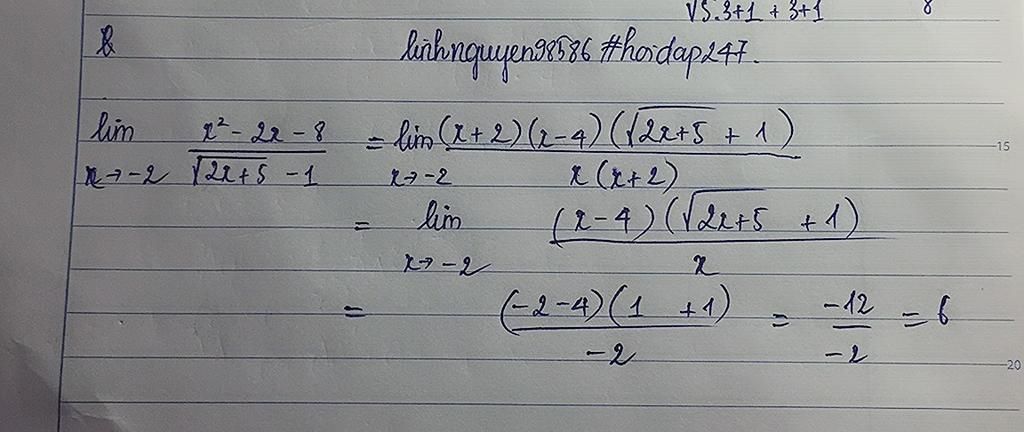  lim n to 2 dfrac x 2 2x 8 sqrt 2x 5 1 C u H i 4065621 
