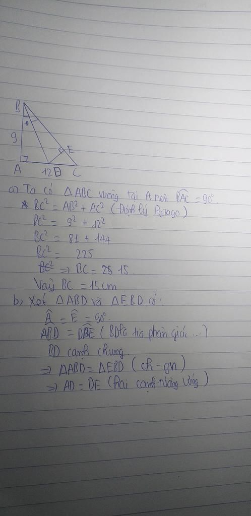 Mã N Toã N Lá P 7 Cho Tam Giã C Abc Vuã Ng TẠI A Cã Ab 9cm Ac 12cm Mã N Toã N Lá P 7 Cho Tam Giã C Abc Vuã Ng TẠI A Cã Ab 9cm Ac 12cm