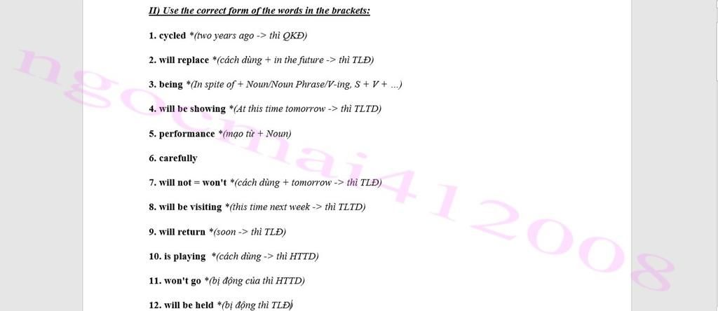 ii-use-the-correct-form-of-the-words-in-the-brackets-1-we-used-to-cycle-to-school-two-years-ago