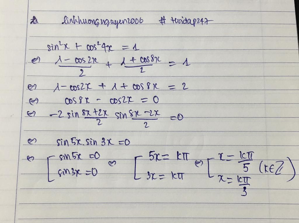 Từ công thức trigonometic cơ bản, làm sao để tính giá trị của sin bình x + cos bình x?
