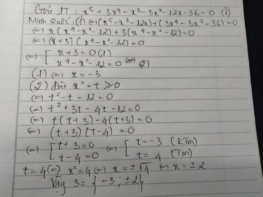 X 5 3X 4 X 3 3X 2 12X 36 0 Gi i Ph ng Tr nh Gi p M nh V i C u H i 