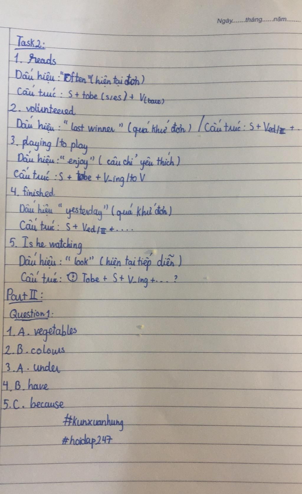 Task 2.Put the verbs in the brackets into the correct form. 1.He often ...