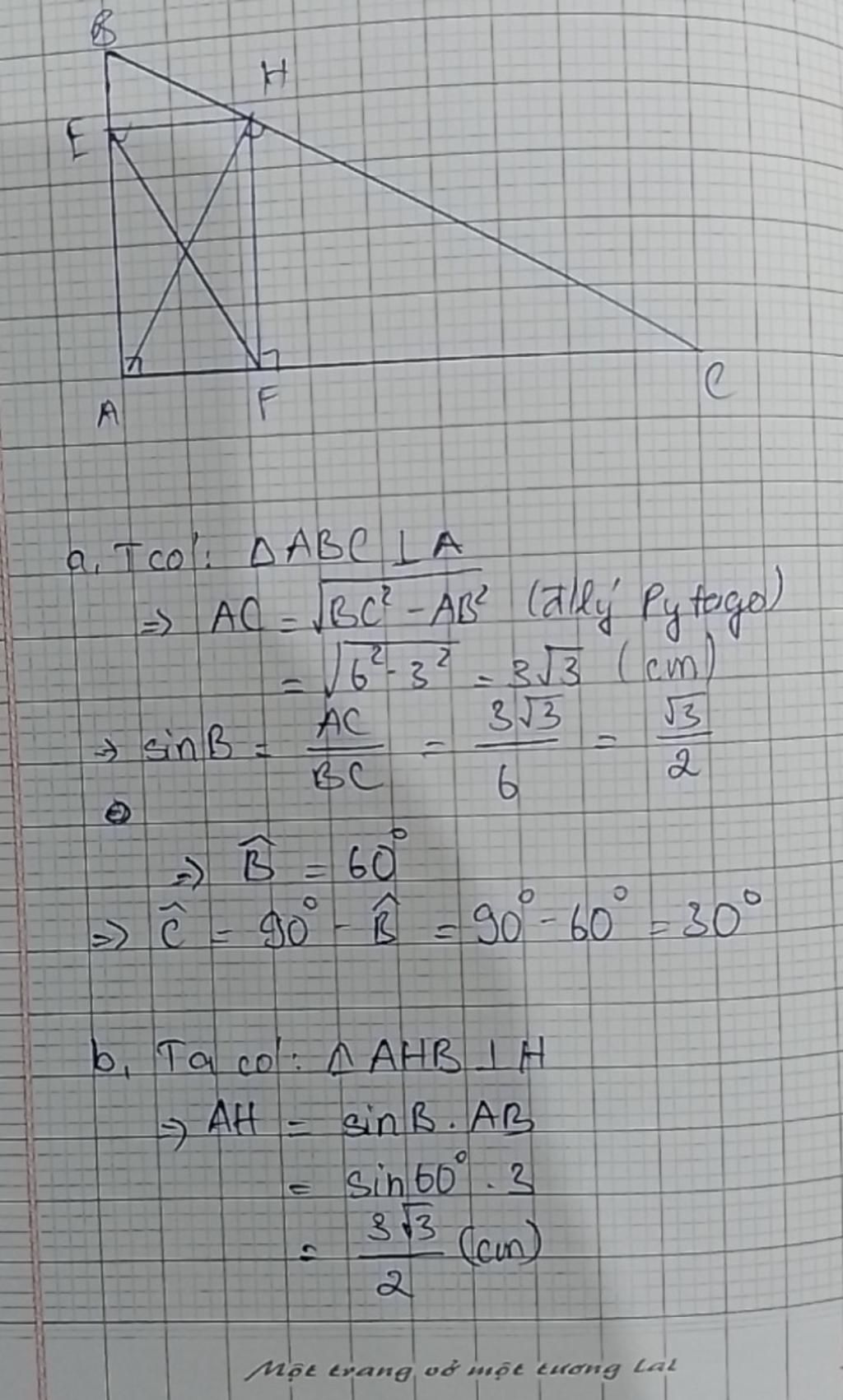 cho-tam-giac-abc-vuong-tai-a-duong-cao-ah-ab-3cm-bc-6cm-a-giai-tam-giac-vuong-abc-b-tinh-do-dai