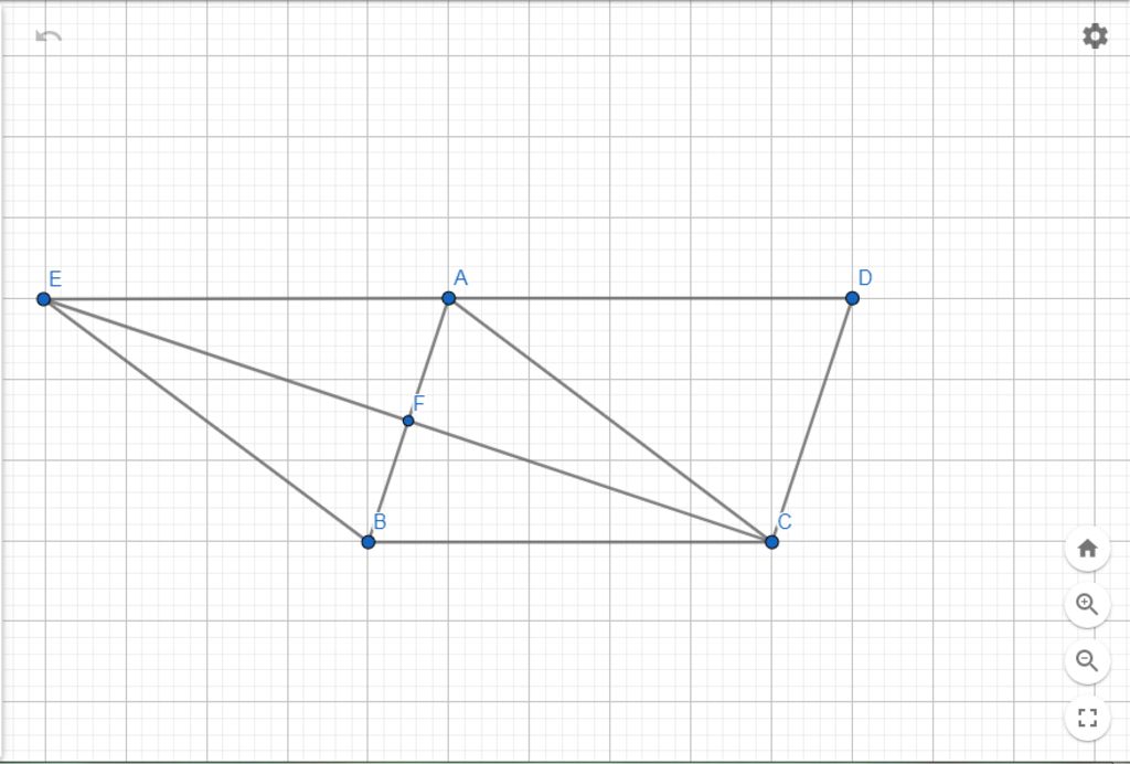 cho-hinh-binh-hanh-abcd-tren-tia-doi-cua-tia-ad-lay-diem-e-sao-cho-ae-ad-goi-f-la-giao-diem-ec-v