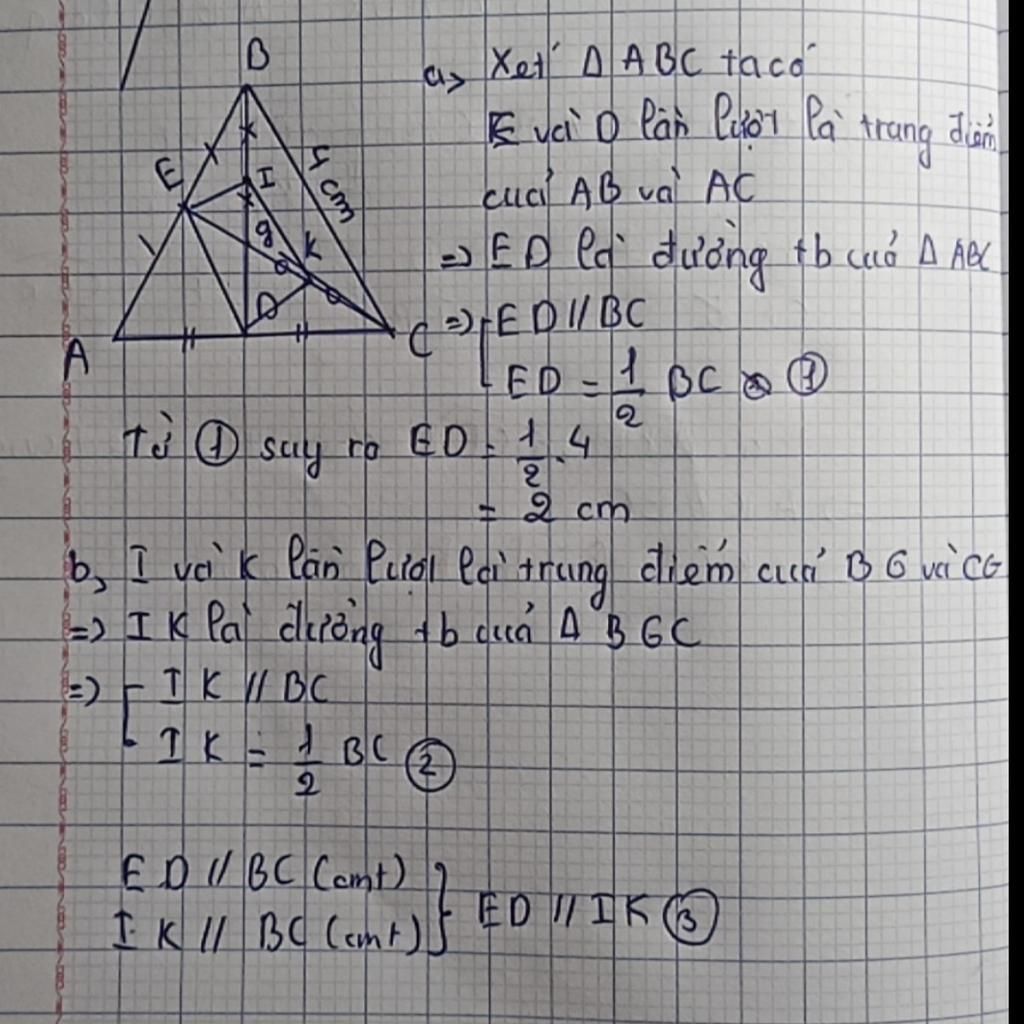 cho-tam-giac-abc-co-bc-4cm-cac-duong-trung-tuyen-bd-va-ce-cat-nhau-tai-g-goi-i-k-theo-thu-tu-la