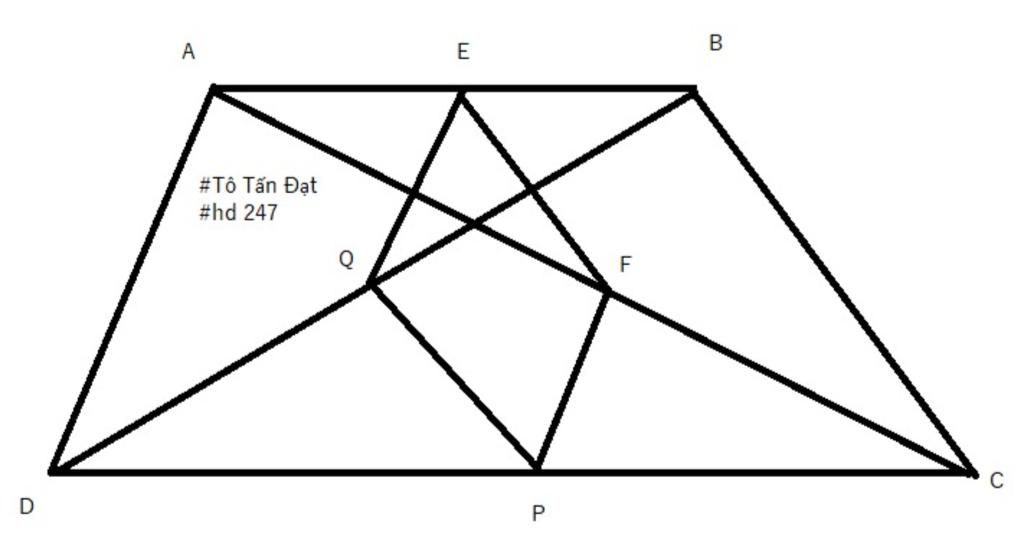 cho-hinh-thang-abcd-co-2-day-ab-cd-goi-e-f-p-q-lan-luot-la-trung-diem-cua-ab-ac-cd-db-a-tu-giac