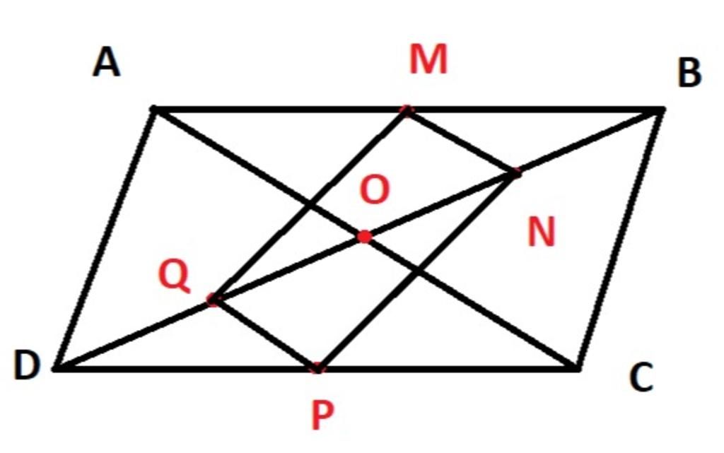 cho-hinh-binh-hanh-abcd-o-la-giao-diem-cua-hai-duong-cheo-m-n-p-q-la-trung-diem-cac-doan-ab-ob-c