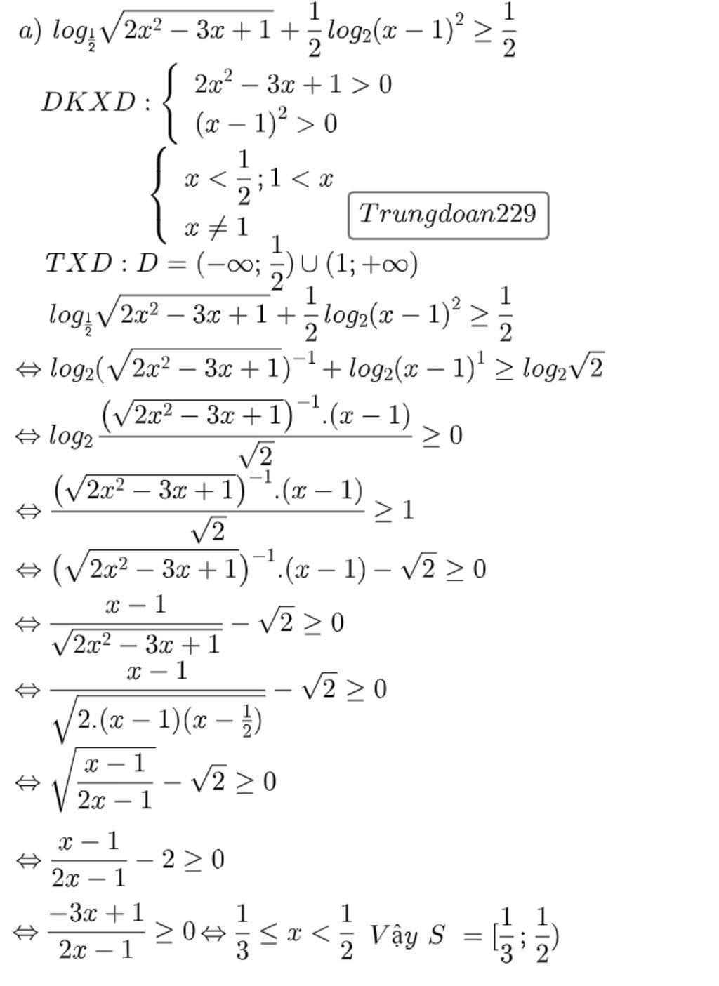 Gi i C c B t Ph ng Tr nh Sau A log frac 1 2 sqrt 2x 2 gi-i-c-c-b-t-ph-ng-tr-nh-sau-a-log-frac-1-2-sqrt-2x-2
