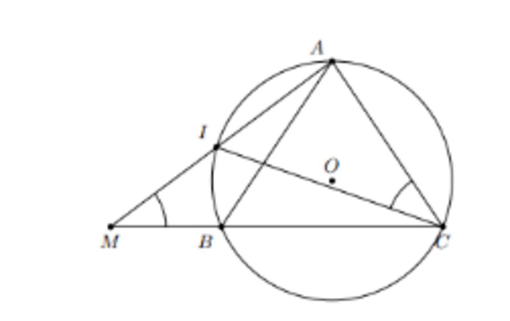 cho-tam-giac-abc-can-tai-a-noi-tiep-duong-tron-o-lay-diem-m-thuoc-tia-doi-cua-tia-bc-goi-i-la-gi