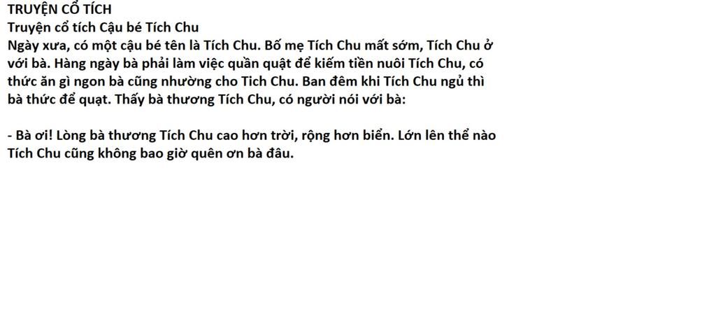 Đóng Vai Nhân Vật Tích Chu Kể Lại Truyện Cổ Tích Cậu Bé Tích Chu Câu Hỏi  5661738 - Hoidap247.Com