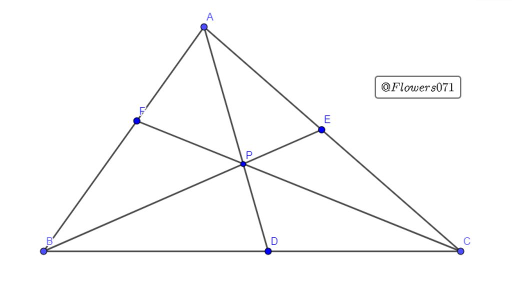 cho-triangle-abc-co-d-e-f-lan-luot-tren-cac-canh-bc-ca-ab-sao-cho-ad-be-cf-dong-quy-tai-p-chung